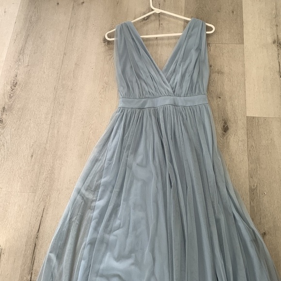 Lulu’s Blue Mesh Maxi Dress tulle size S - Picture 11 of 14